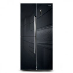 Холодильник Ginzzu NFK-535 черное стекло